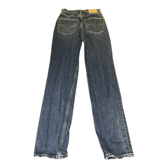 Levis Jeans Womens 24 (24x31) Blue Premium 70s High Rise Slim Straight Dark Wash - Picture 2 of 9